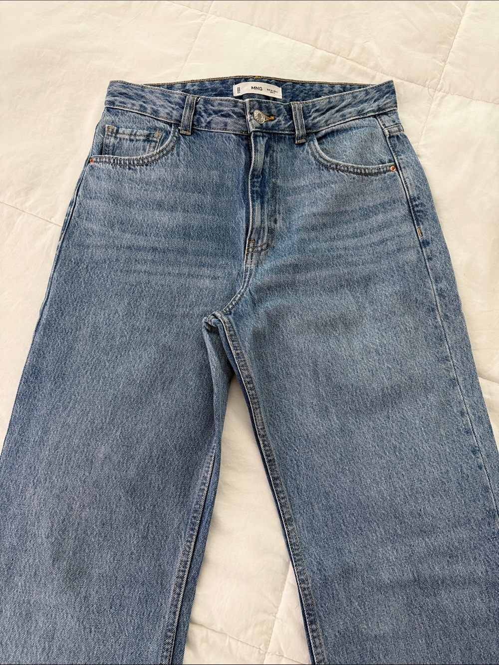 Mango Light Blue Straight Jeans